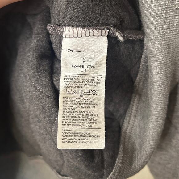 Banana Republic Men Small Gray Quilted Sweater Jacket Full Zip Cozy Lightweight - Picture 7 of 9